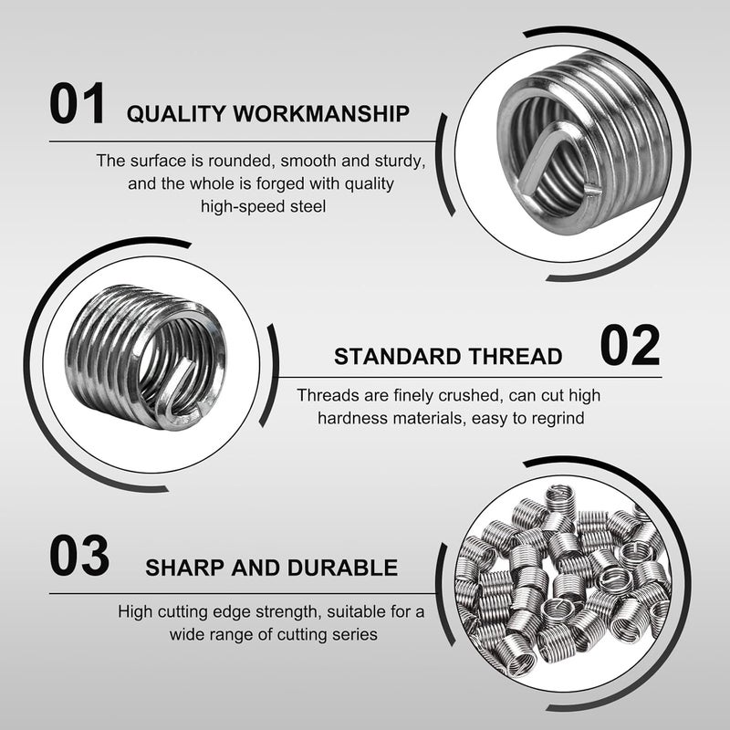 SHMZK 100PCS Thread Repair Insert, M6 × 1.0 × 1.5D Helicoil Metric Thread Sleeve Steel Sheaths Wire Thread Inserts, 304 Stainless Steel Helicoil Coiled Wire Screw Thread Repair Kit - Image 3